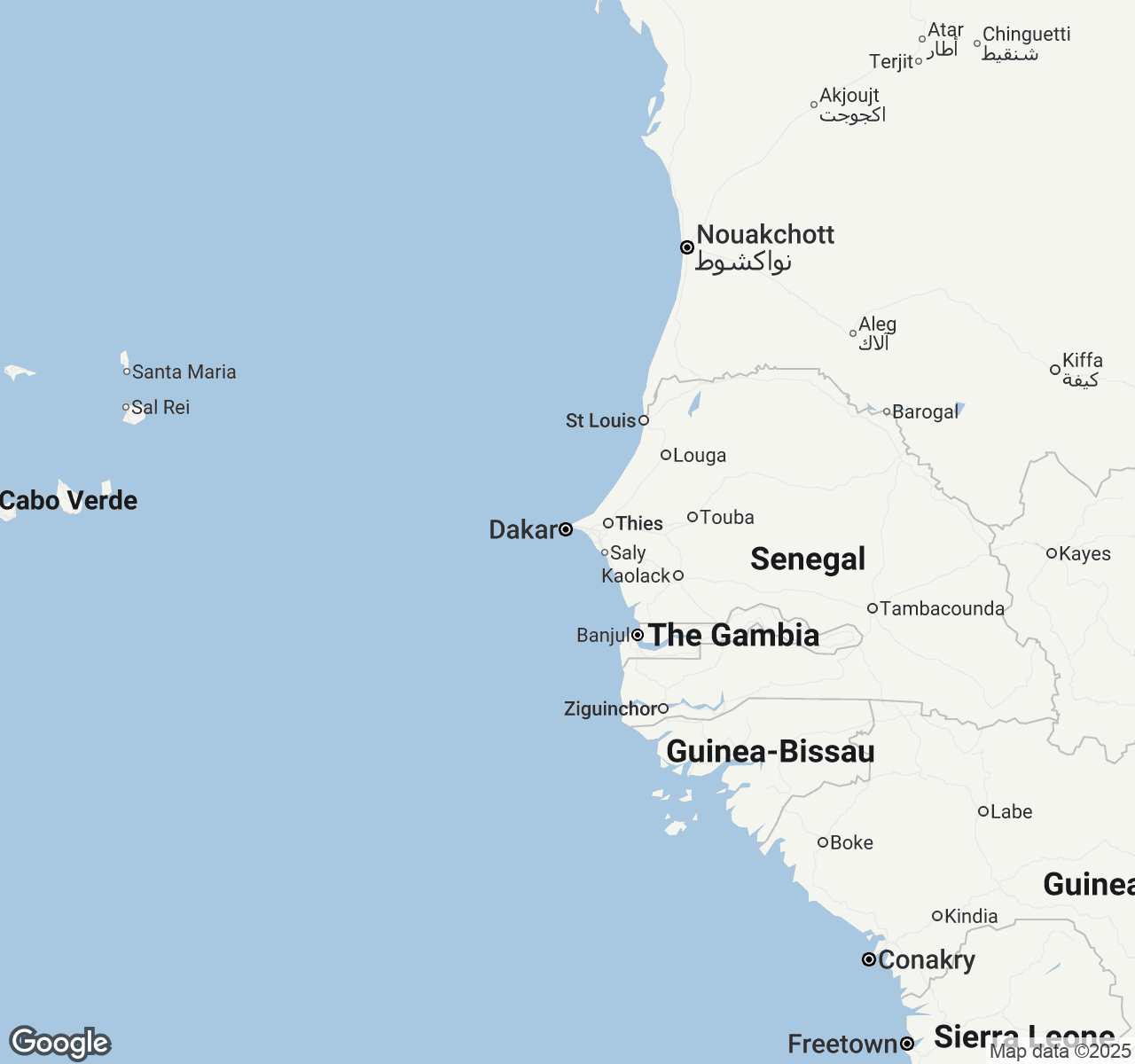 Map of Dakar